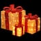 Set of 3 Gold Gift Boxes, Clear Lights